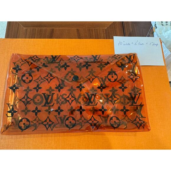 Louis Vuitton Pouch Pochette 4 school Pencil Case Monogram Embossed PVC Rare NEW - Picture 4 of 9